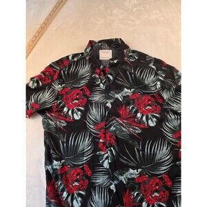 Denim‎ & Flower Men's Large Ricky Singh Floral Paisley Short Sleeve Shirt